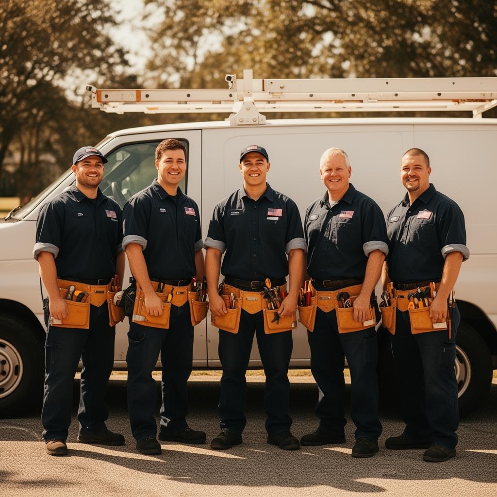 The Ironclad Plumbing crew in front of a service van